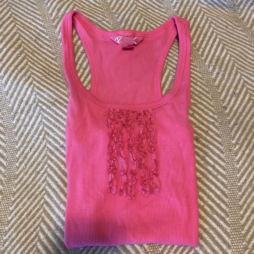 VS Pink Ruffle Pink Tank Top XS